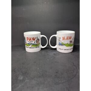 Great Smoky Mountains Maw & Paw Coffee Mugs, Kitschy USA Cups, Souvenir Gift Set